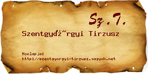 Szentgyörgyi Tirzusz névjegykártya
